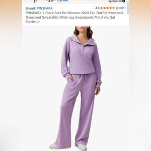 Pinspark Lavender Quarter-Zip Lounge Set size XXL women’s -